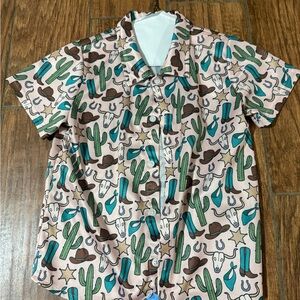 Cactus and Cowboy Print Shirt